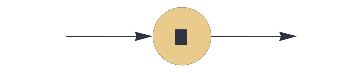 Schematic symbol of a latch component which holds and repeats the last above-threshold signal.